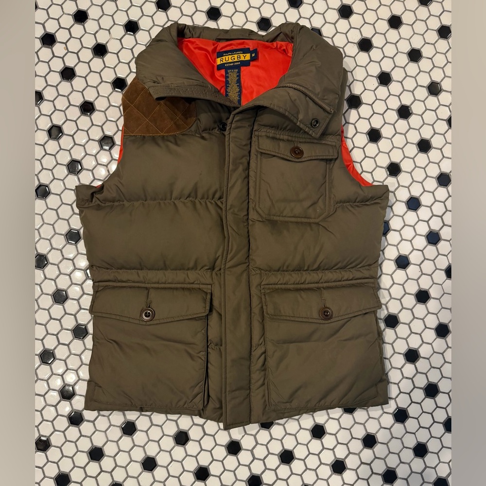 Ralph Lauren Rugby Women’s Green Down Puffer Vest - Size Medium - Picture 6 of 16